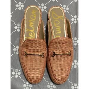 Sam Edelman Linnie Women Bit Mules Loafer Sz 8.5 Stucco Pink Equestrian Salmon